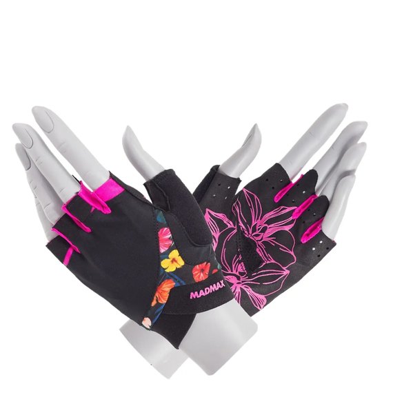 Перчатки для фитнеса MadMax MFG-770 Flower Power Gloves Black/Pink S (MFG-770_S), Размер: S