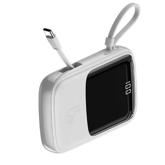 Повербанк Baseus Qpow Digital Display Quick Charging 10000 mAh 15W White (2020000356936), Колір: Білий, зображення 3