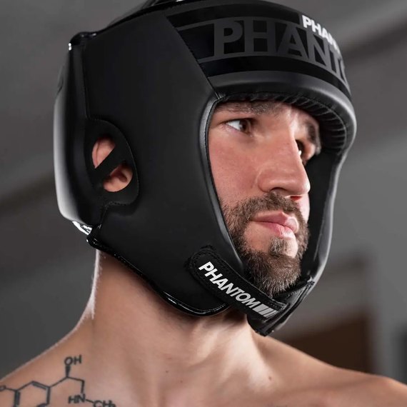 Боксерский шлем Phantom APEX Open Face Head Protection Black (PHHG2028), изображение 5