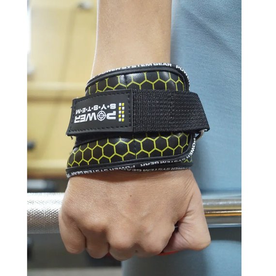 Крюки для тяги на запястья Power System PS-3360 Bl/Yellow XL (PS_3360_Black/Yellow XL), изображение 3