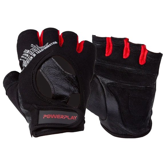 Рукавички для фітнесу PowerPlay 2222 чорні XL (PP_2222_XL_Black), Розмір: XL