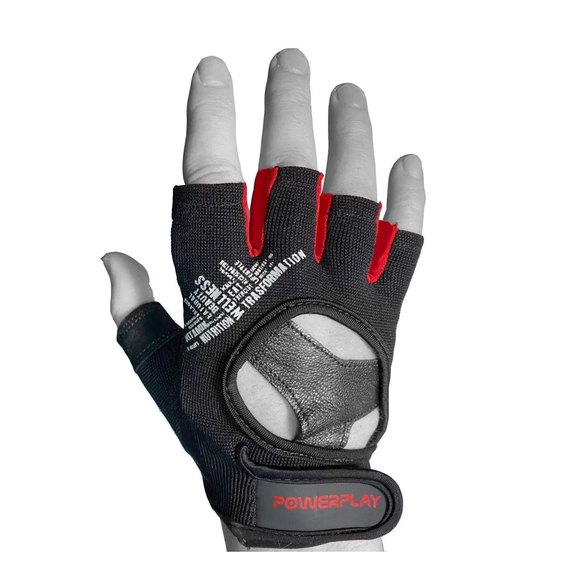 Рукавички для фітнесу PowerPlay 2222 чорні XL (PP_2222_XL_Black), Розмір: XL, зображення 2