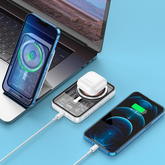 Повербанк HOCO Transparent discovery edition magnetic Q10 5000 mAh 20W White (000009112), изображение 5