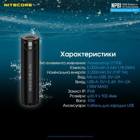 Повербанк Nitecore NPB1 18W 5000mAh (6-1361_1), изображение 16