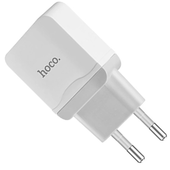 Зарядное устройство Hoco Lightning cable C22A 1USB, 2.4А White (000001529), Цвет: White