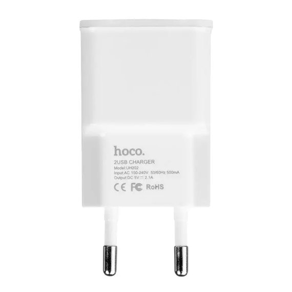 Зарядний пристрій  Hoco UH202 2USB, 2.1A White (000001584), зображення 5
