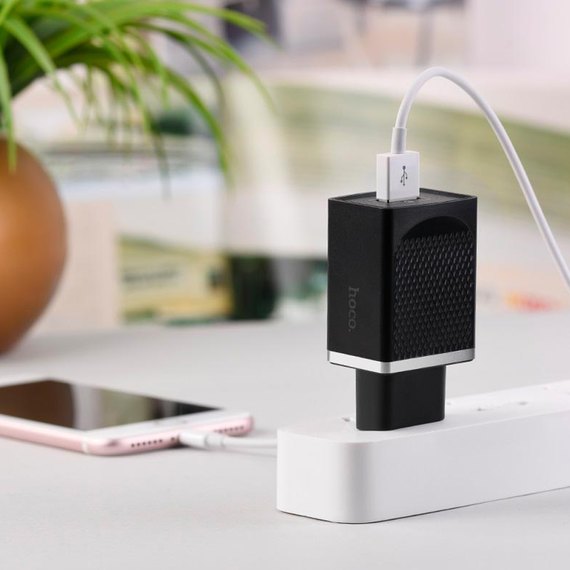 Зарядний пристрій Hoco Vast C42A 1USB, 3A, 18W, QC3.0 Black (000000124), зображення 4