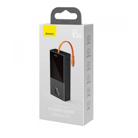 Повербанк Baseus Elf Digital Display 20000 mAh 65W Black (PPJL000001), зображення 11
