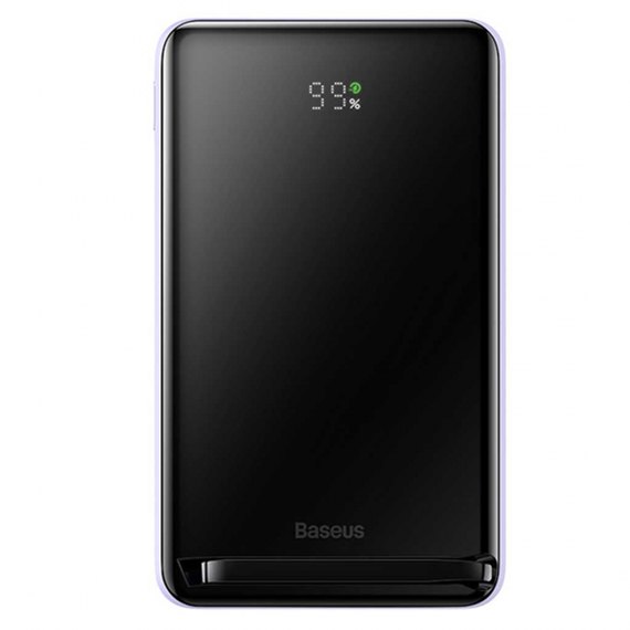 Повербанк Baseus Magnetic Bracket Wireless Fast Charge 10000 mAh 20W Purple (000010148), Цвет : Фиолетовый, изображение 2