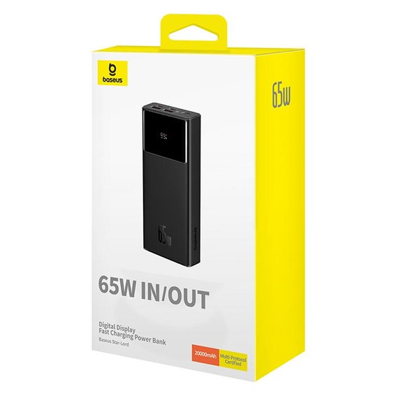 Повербанк Baseus Star-Lord Digital Display Fast Charging 20000 mAh 65W Black (000010155), изображение 7