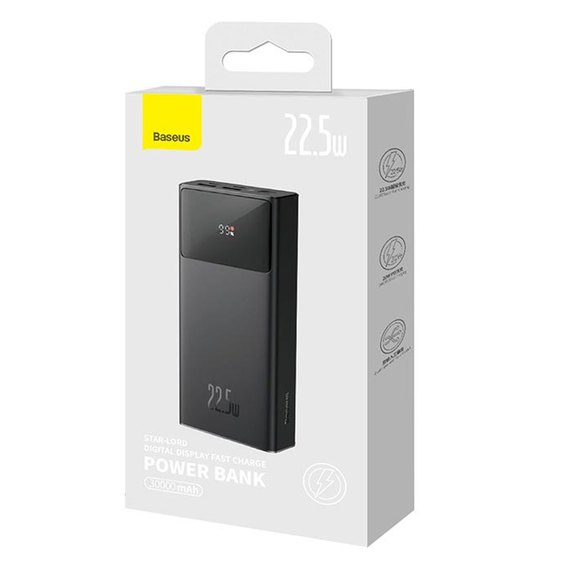 Повербанк Baseus Star-Lord Digital Display Fast Charging 30000 mAh 22.5W Black (000010156), изображение 6
