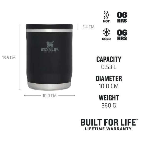 Термос пищевой Stanley Adventure To-Go Black 0.53 л (1210001904156), Цвет: Black, изображение 2
