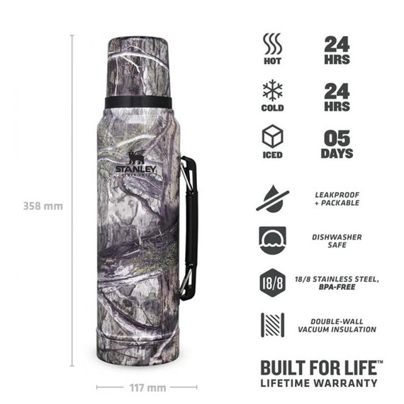 Термос Stanley Legendary Classic Country DNA Mossy Oak 1 л (6939236405584), Колір: Mossy Oak, зображення 3