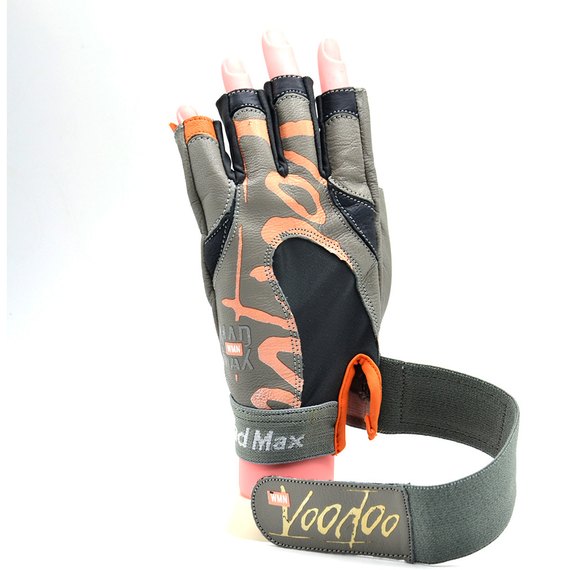 Рукавички для фітнесу MadMax MFG-921 Voodoo Light grey/orange S (MFG-921-ORG_S), Розмір: S, Колір: Сірий/Помаранчевий, зображення 2