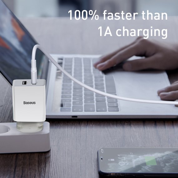Зарядное устройство Baseus Speed Mini Dual U Charger 2USB, 2A, 10.5W White (000005120), Цвет: White, изображение 9