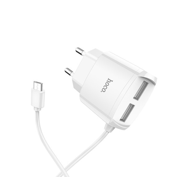 Зарядное устройство Hoco Lightning cable Mega Joy C59A  2USB, 2.1A White (000003385), изображение 3