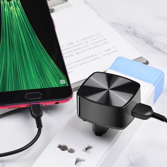 Зарядний пристрій Hoco Type-C cable Cutting-edge c70a 1USB, QC3.0, 3A Black (000003300), зображення 8
