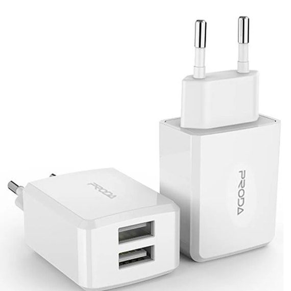 Зарядний пристрій Proda Type-C cable Linshy Pro PD-A22 2USB, 2.1A White (000003912), зображення 2