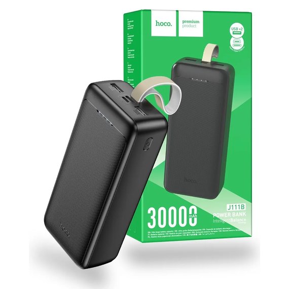 Повербанк HOCO Smart charge J111B 30000 mAh Black (6931474795786), Ёмкость: 30 000 mAh, Цвет : Чёрный, изображение 4