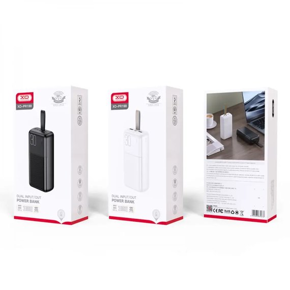 Повербанк XO PR199 Light Display 30000 mAh Black (6920680835676), зображення 4