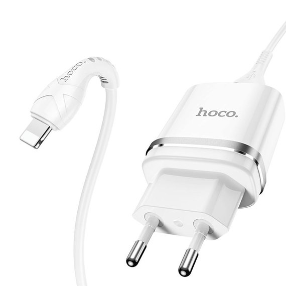Зарядное устройство Hoco Lightning Cable Ardent charger set N1 1USB, 2.4A, 12W Safety Certified White (000006446), Цвет: White, изображение 3