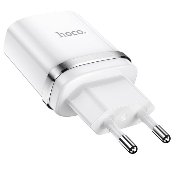 Зарядное устройство Hoco Lightning Cable Ardent charger set N1 1USB, 2.4A, 12W Safety Certified White (000006446), Цвет: White, изображение 2