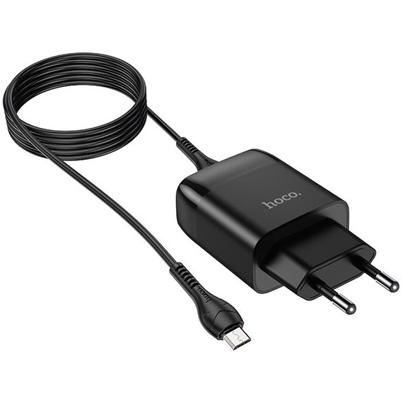 Зарядное устройство Hoco Micro USB cable Glorious charger set C72Q 1USB, QC3.0/FCP/AFC, 3A, 18W Black (000006437), Цвет: Black, изображение 4
