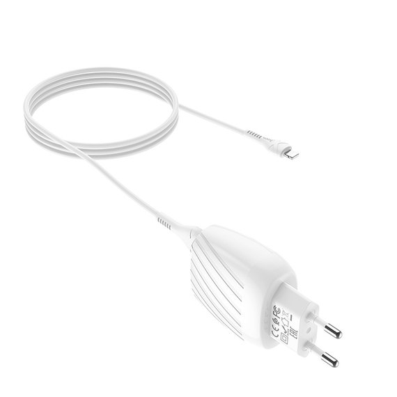 Зарядний пристрій Hoco Micro USB Cable Max energy C78A 2USB, 2.4A White (000005207), зображення 2