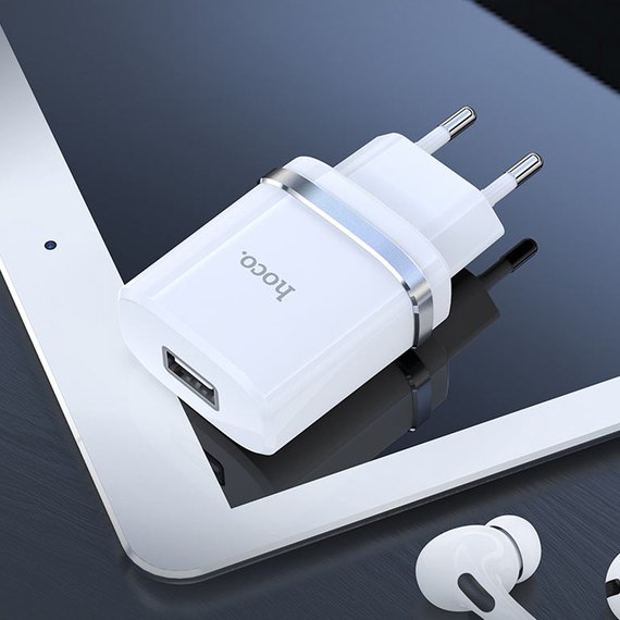 Зарядное устройство Hoco Type-C Cable Ardent charger set N1 1USB, 2.4A, 12W Safety Certified White (000006448), Цвет: White, изображение 4