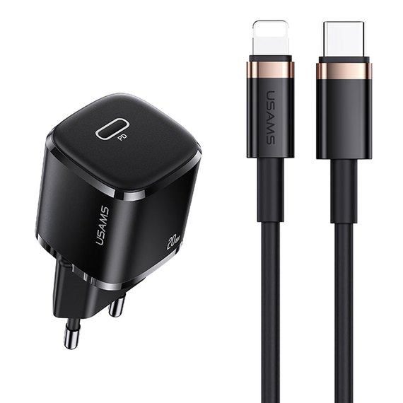 Зарядний пристрій USAMS T36 Type-C to Lightning cable Xfk Super Cube Series CC124 1Type-C, 20W, PD Black (000007179), Колір: Black, зображення 2