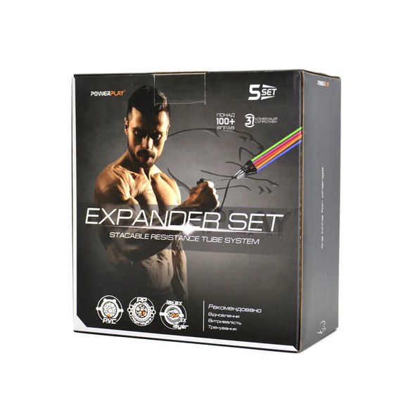 Набір трубчастих еспандерів PowerPlay PP-4102 Expander Tube Set 5 шт (PP-4102_5set), зображення 3