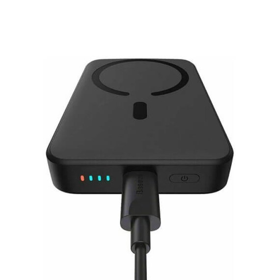 Повербанк Baseus Magnetic Mini Wireless Fast Charge 10000 mAh 20W Black (PPCX070001), Ёмкость: 10 000 mAh, Цвет : Black, Мощность : 20 Вт, изображение 3