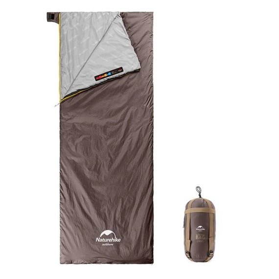 Спальний мішок Naturehike Summer LW180 NH21MSD09 лівий (15°C), XL, коричневий (6927595777985-L), зображення 2