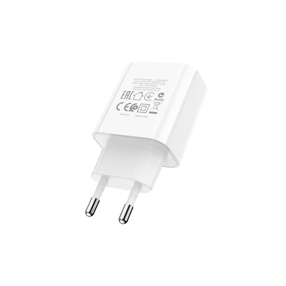 Зарядное устройство Borofone Easy Speed single port charger BA57A Type-C, 20W/3A, PD/QC White (000007891), изображение 5