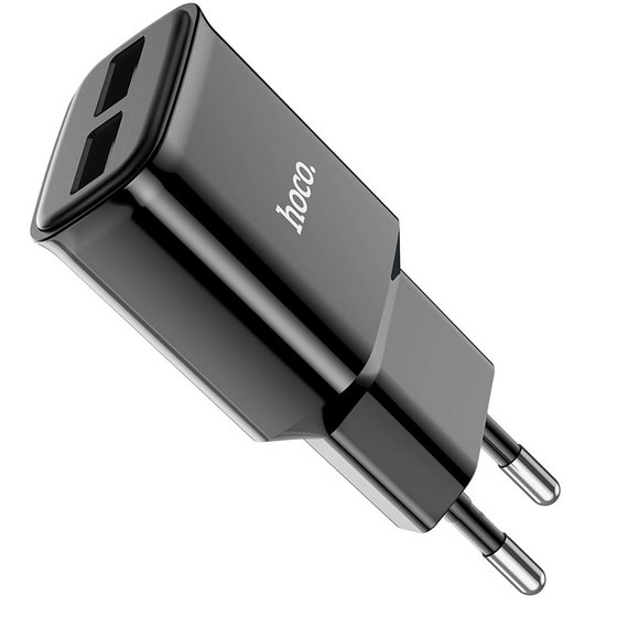 Зарядное устройство Hoco Lightning Cable Star round dual Port charger set C88A 2USB, 2.4A Black (000007950), Цвет: Black