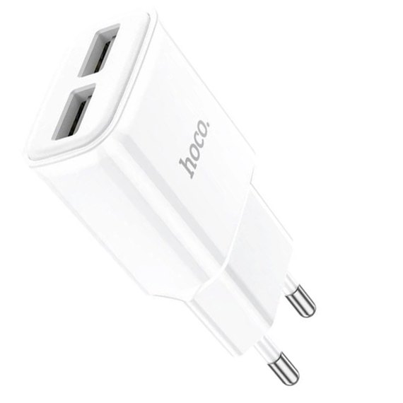 Зарядний пристрій Hoco Lightning Cable Star round dual Port charger set C88A 2USB, 2.4A White (000007679), Колір: White