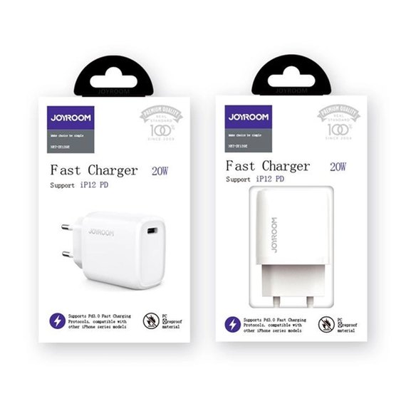 Зарядное устройство JOYROOM Intelligent fast charger NRT-DY139E 1Type-C, QC/PD, 3A/20W White (000007107), изображение 3