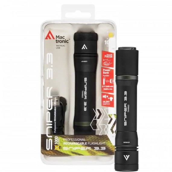 Фонарь тактический Mactronic Sniper 3.3 (1020 Lm) Focus Powerbank Recharg Type-C (THH0064) DAS302487, изображение 2