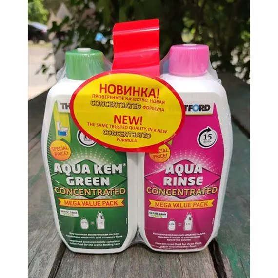 Комплект жидкостей для биотуалета Thetford Duopack Aqua Kem Green и Aqua Rinse по 0,75 л (8710315001501), изображение 4