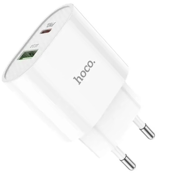 Зарядное устройство Hoco Type-C to Lightning Cable Lineal C95A 1USB/1Type-C, PD/QC, 20W/3A White (000007952)