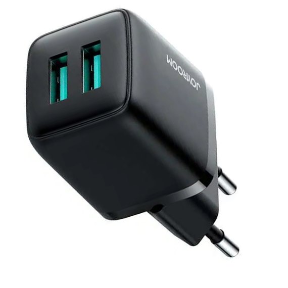 Зарядное устройство JOYROOM Mini dual Port smart fast charge L-2A121 2USB, 2.4A Black (000008059), Цвет: Black