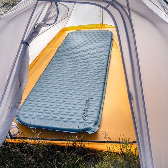 Самонадувающийся матрас сверхлегкий одноместный Naturehike CNK2300DZ013, 35 мм, голубой (6976023926921), Цвет: Голубой, изображение 2