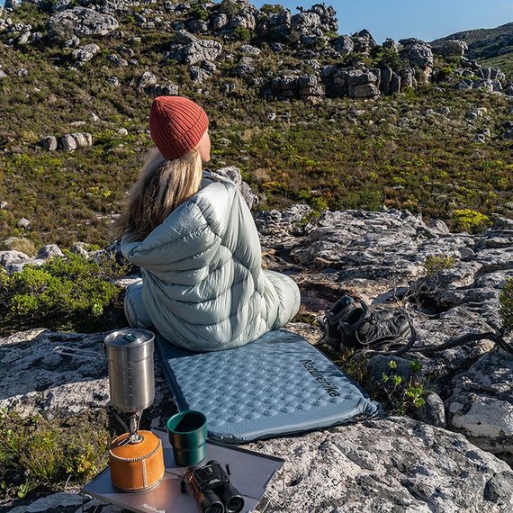 Самонадувающийся матрас сверхлегкий одноместный Naturehike CNK2300DZ013, 35 мм, голубой (6976023926921), Цвет: Голубой, изображение 3