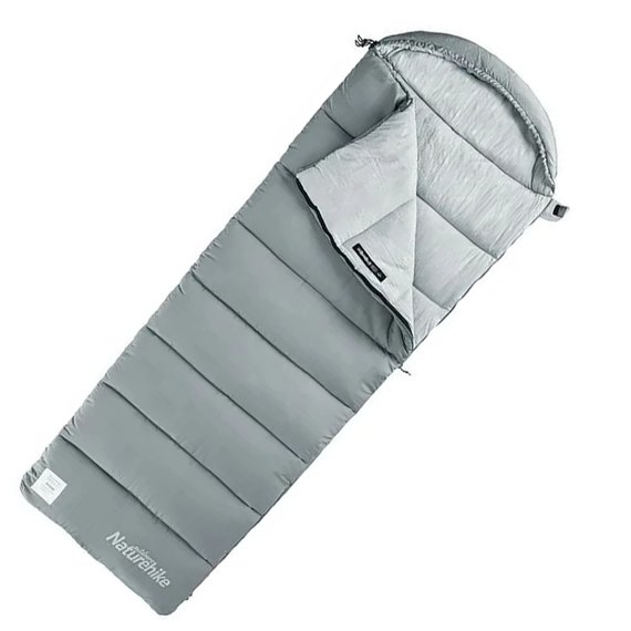 Спальний мішок Naturehike з капюшоном M300 NH20MSD02, правий, сірий (6927595701263), Сторона застібки: Права