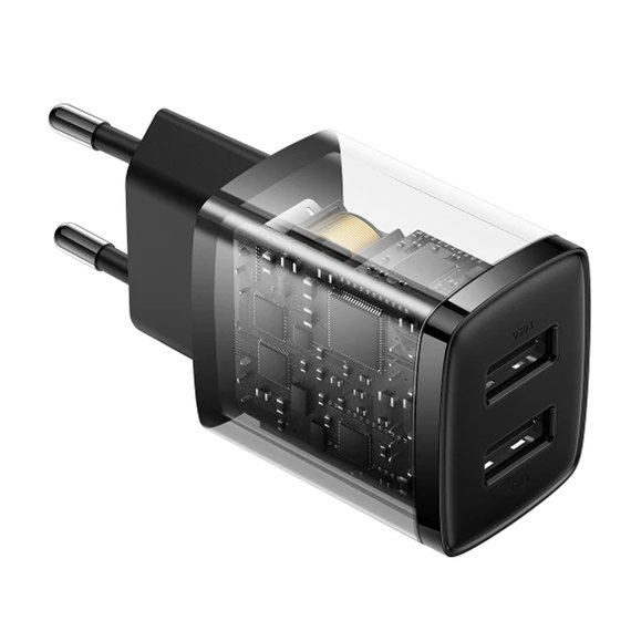 Зарядное устройство Baseus Compact Charger 2U 2USB, 2.1A/10.5W Black (000009749), изображение 7