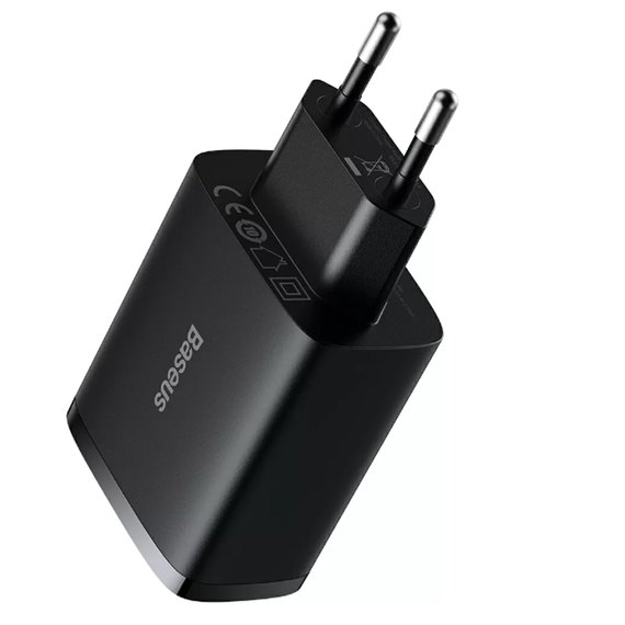 Зарядное устройство Baseus Compact Charger 3U 17W EU 3USB, QC, 3.4A Black (000009267), Цвет: Black, изображение 3