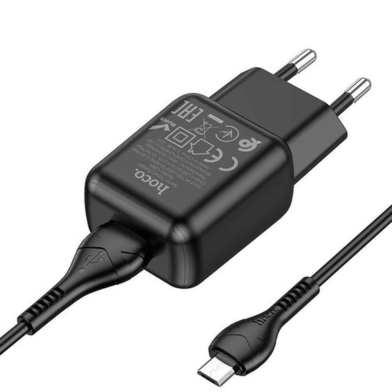 Зарядний пристрій Hoco Micro USB cable single port charger set C96A 1USB, 2.1A Black (000008938), Колір: Black, зображення 2