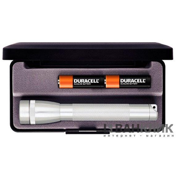Фонарь Mini Maglite AA (серебристый) и 2 батарейки в подарочной коробке (M2A10LR), изображение 2