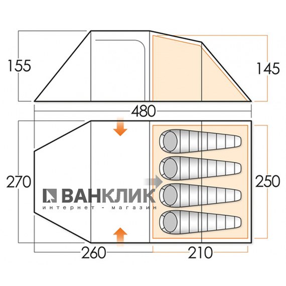 Палатка Vango Beta 450 XL River 922483