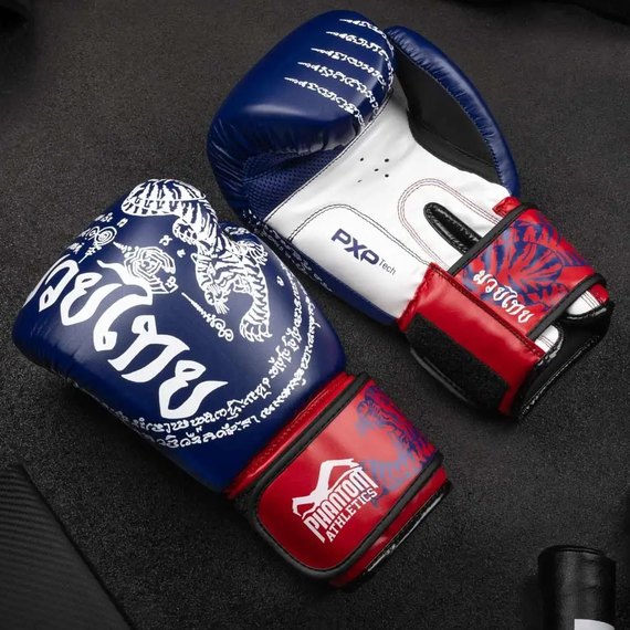 Боксерские перчатки Phantom Muay Thai Blue 10 унций (PHBG2496-10), Вес: 10 унций, Цвет: Синий, изображение 10